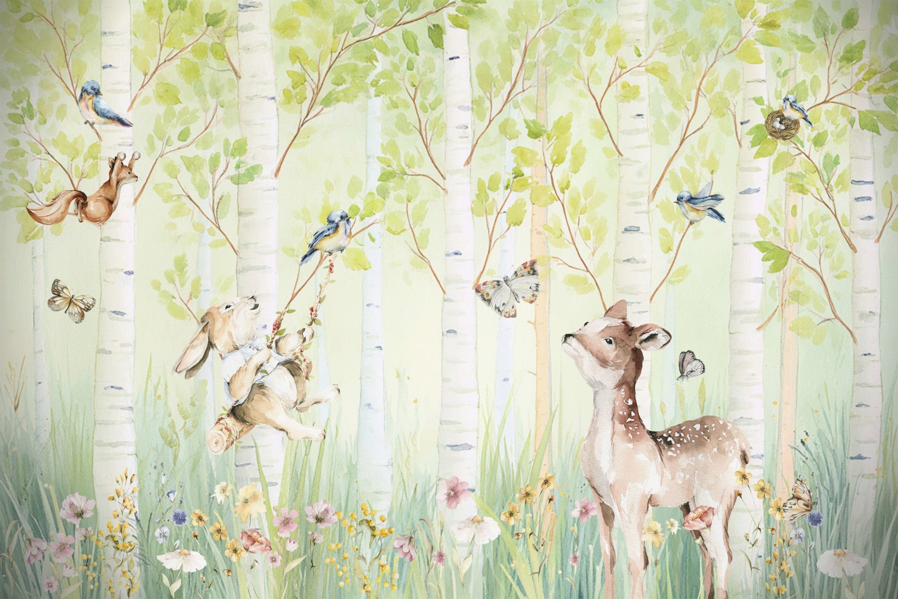 Birchwood Forest Friends Tales Wall Mural