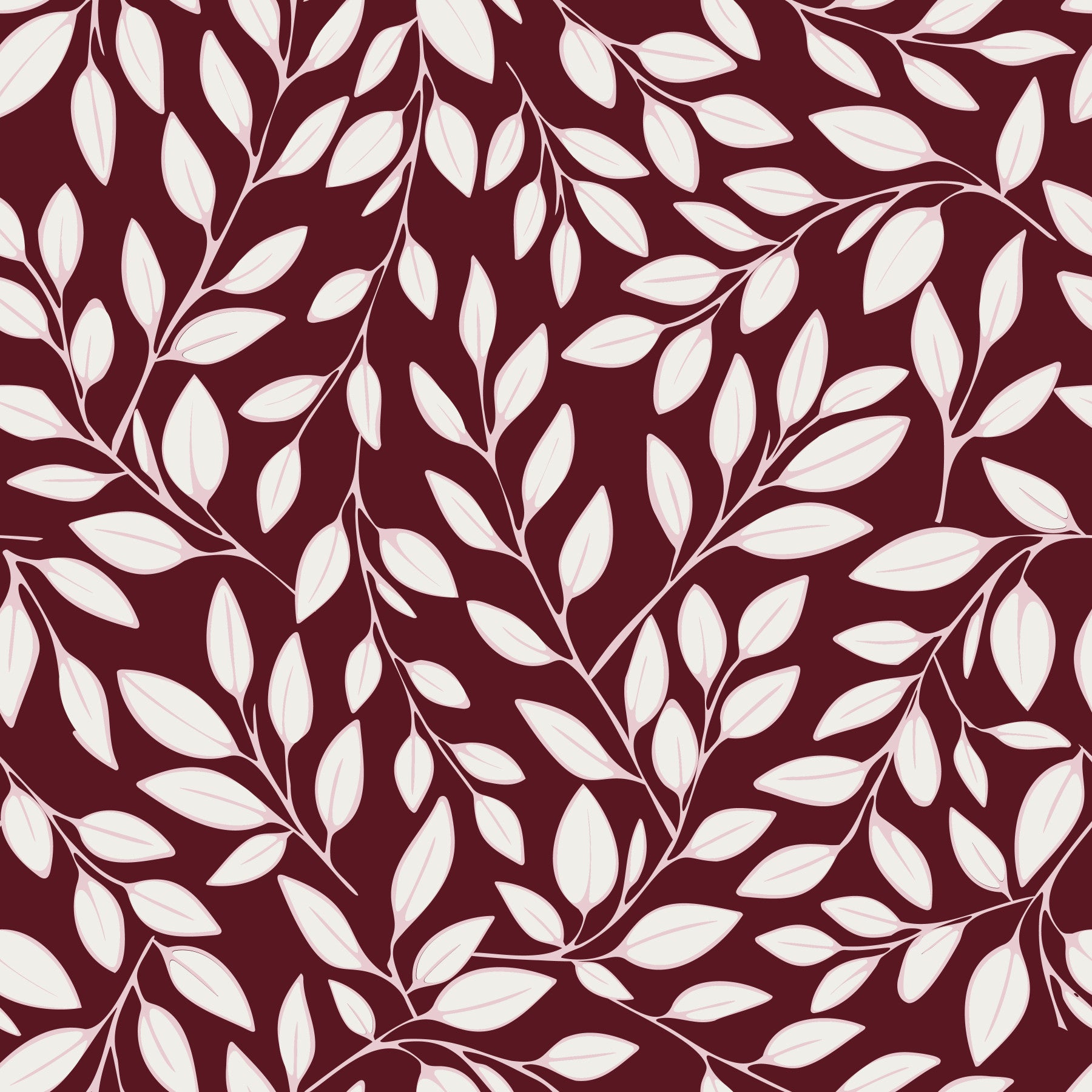 White Vines on Burgundy Wallpaper⁠