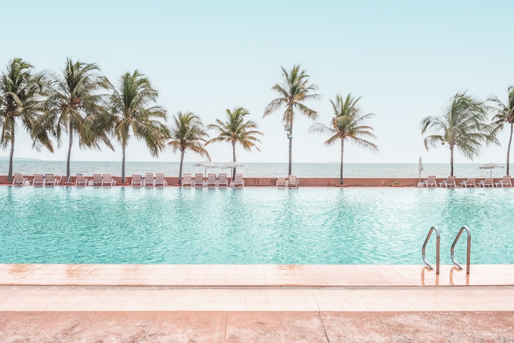 Tropical Poolside Wall Mural