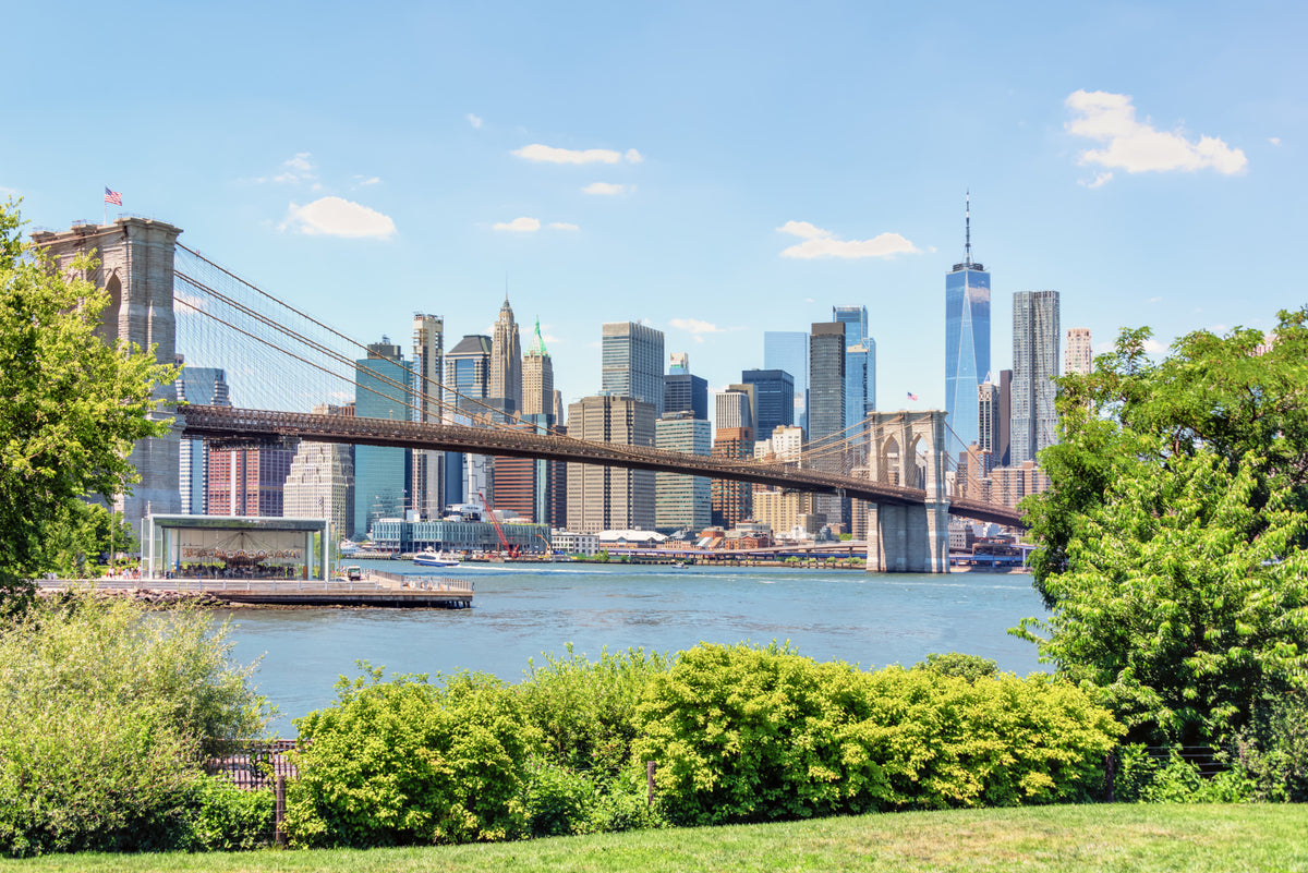 Bridge to Manhattan Wall Mural in your room — zoomed