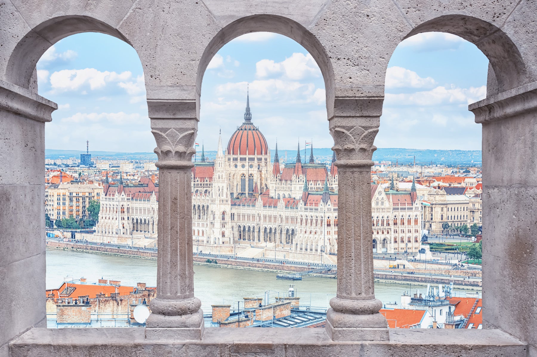 Budapest Vista Arches Wall Mural