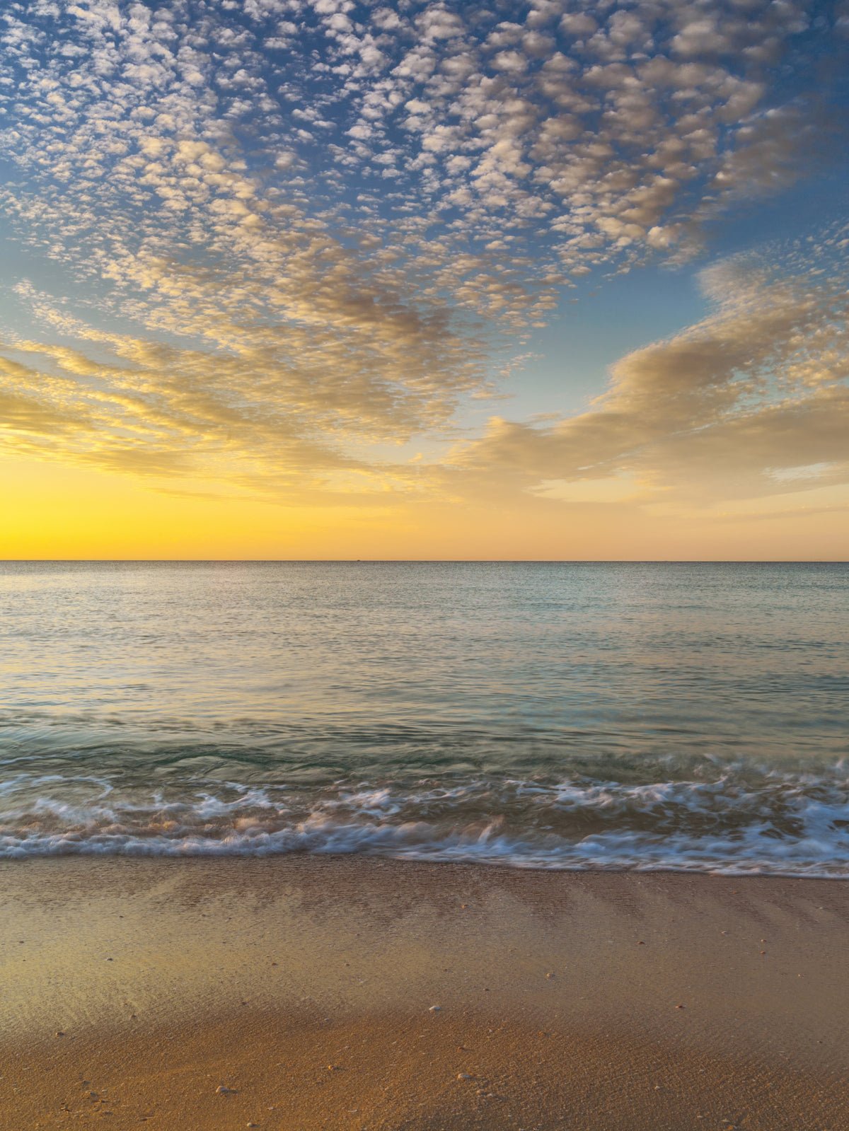 Golden Beach Sunrise Wall Mural in your room — zoomed
