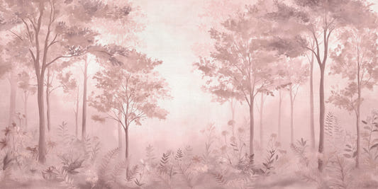 Scandinavian forest – Dusty Rose Wall Mural
