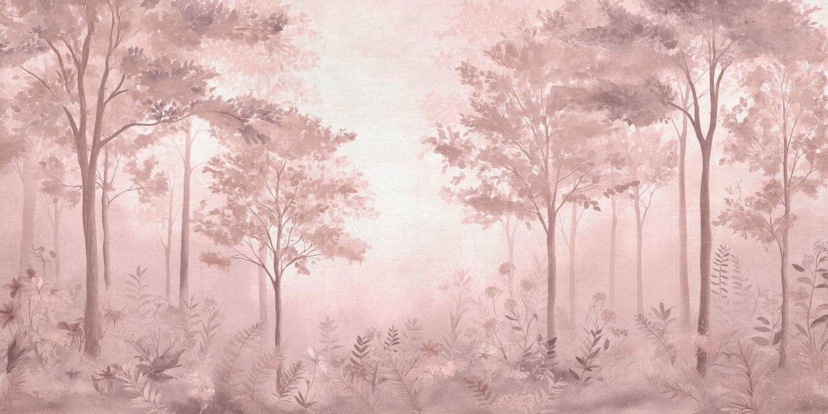 Scandinavian forest – Dusty Rose Wall Mural in your room