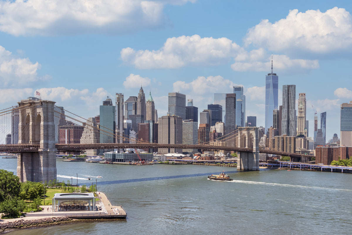 NYC Bridge Vista Wall Mural in your room — zoomed