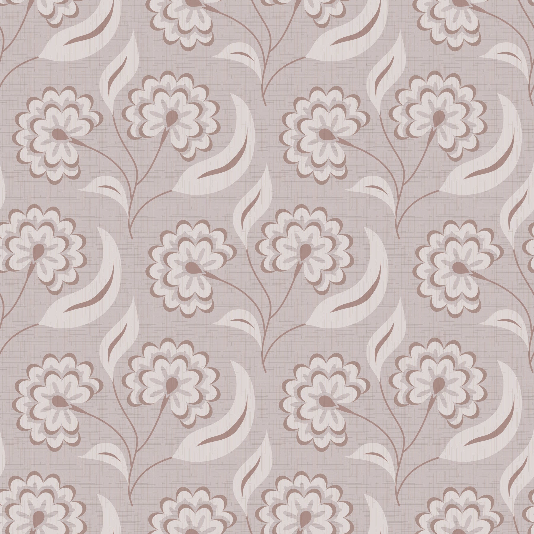 Bloomscape Beige wallpaper in dusty-pink blooms behind a tufted cream headboard with a pink accent chair in a bedroom