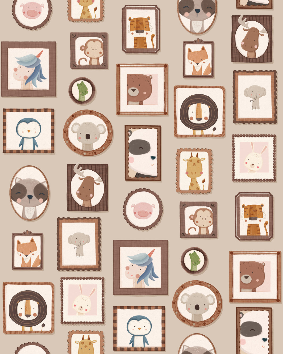 Cute Animal Frames Wallpaper⁠ in your room