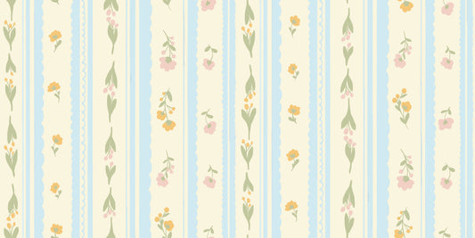 Vintage Bloom Stripes Wallpaper⁠
