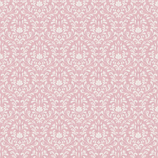 Powder Pink Bloom DAMASK Wallpaper⁠