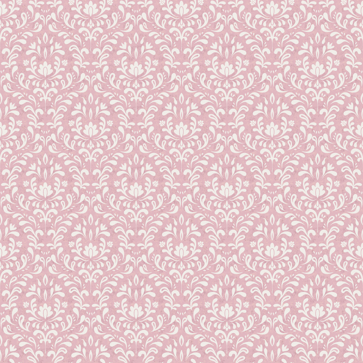 Powder Pink Bloom DAMASK Wallpaper⁠ in your room — zoomed