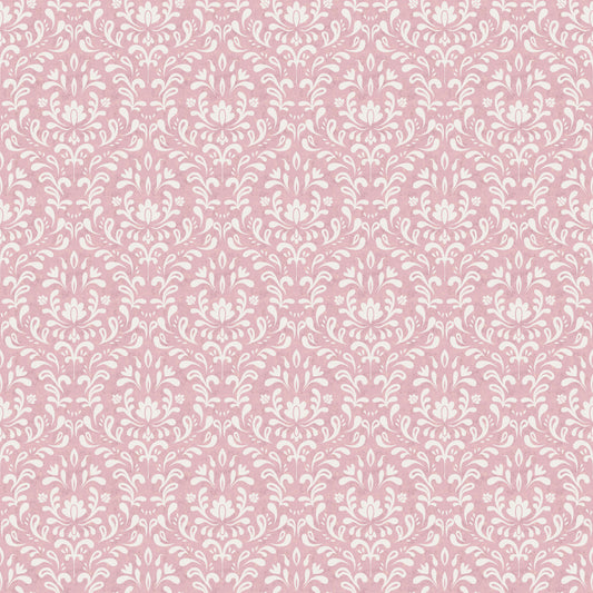 Powder Pink Bloom DAMASK Wallpaper⁠