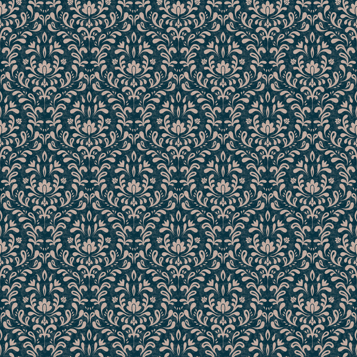 Vintage DARK BLUE DAMASK Wallpaper⁠ in your room