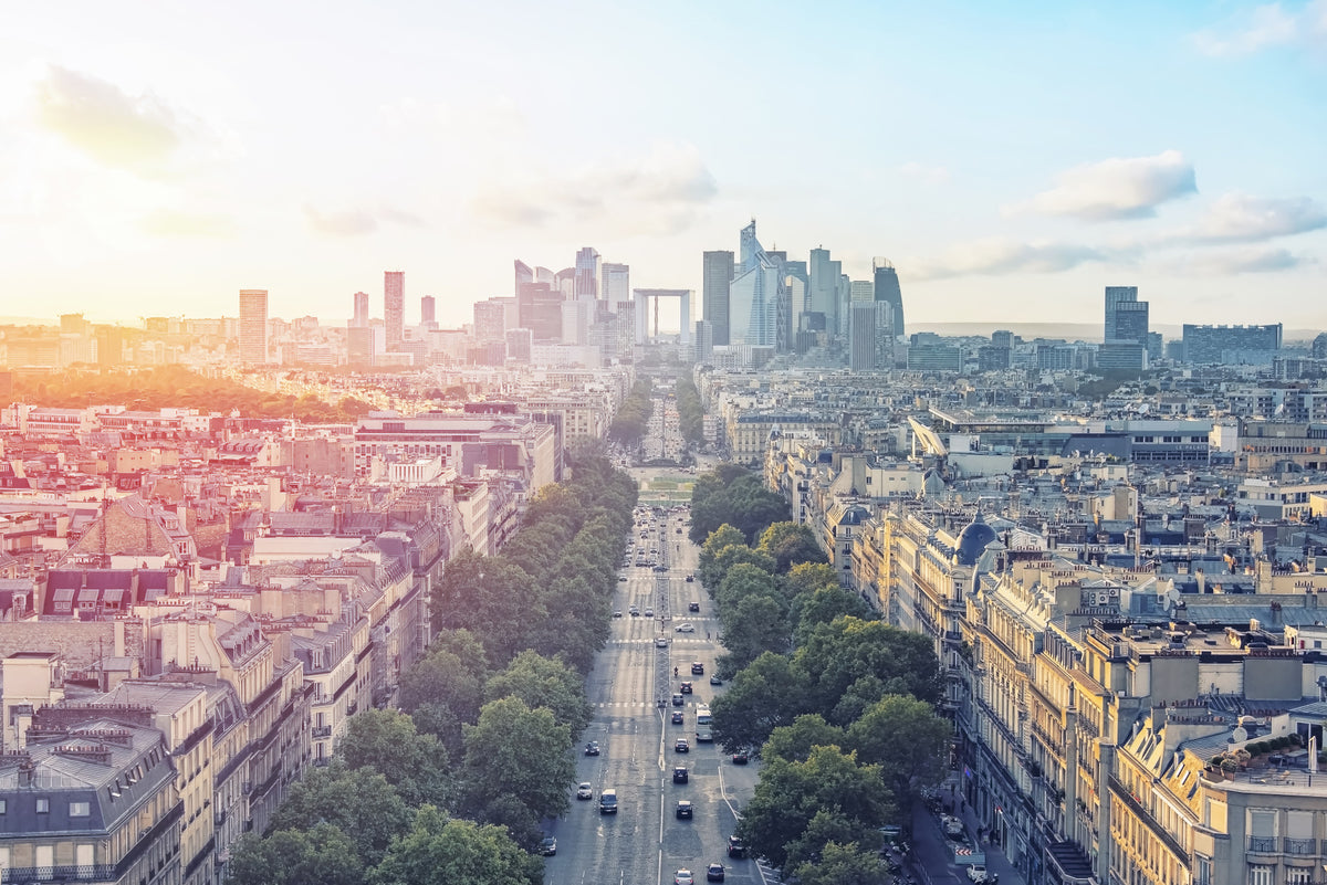 Sunrise Over Paris Wall Mural in your room