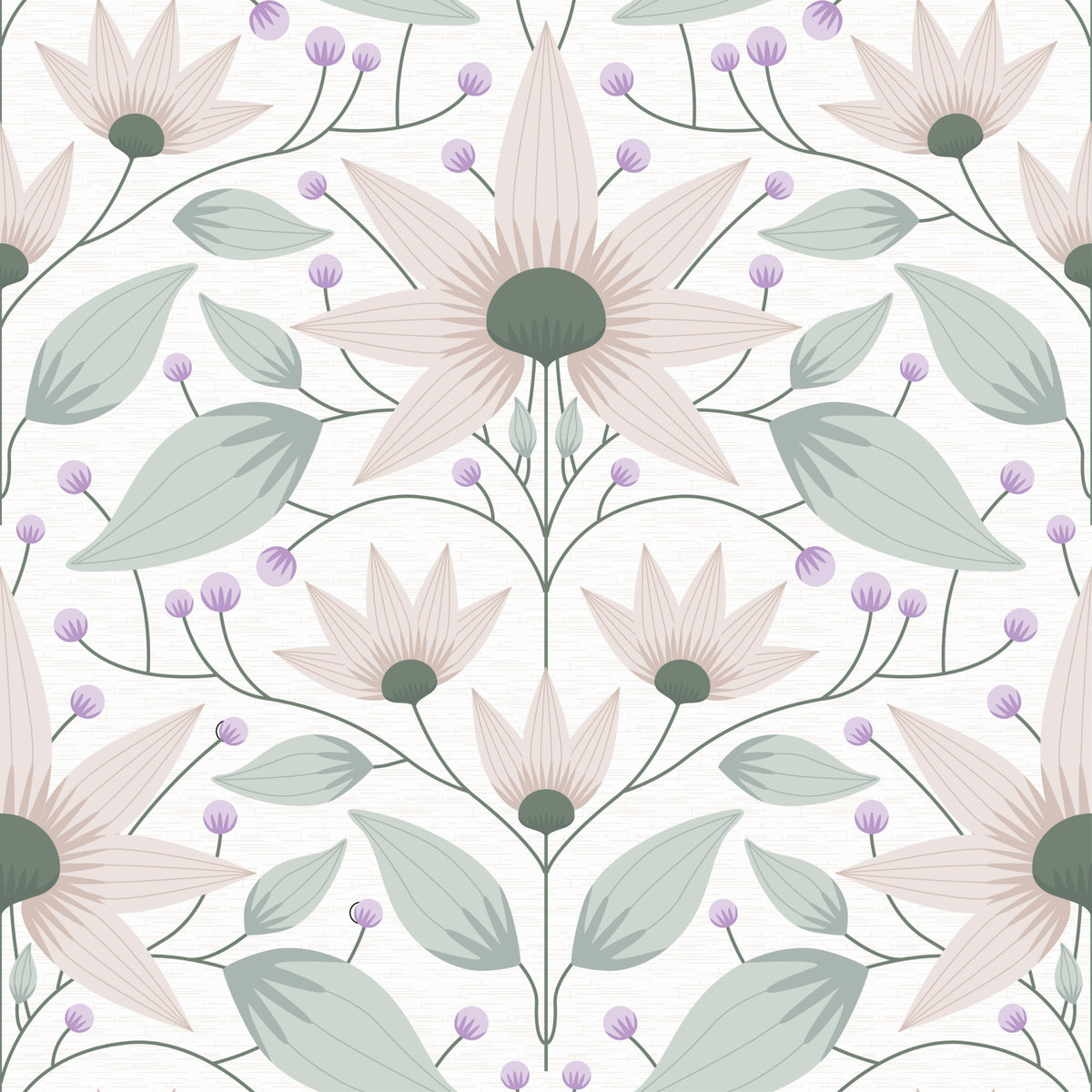 Bloom Symmetry boho Wallpaper⁠ in your room — zoomed