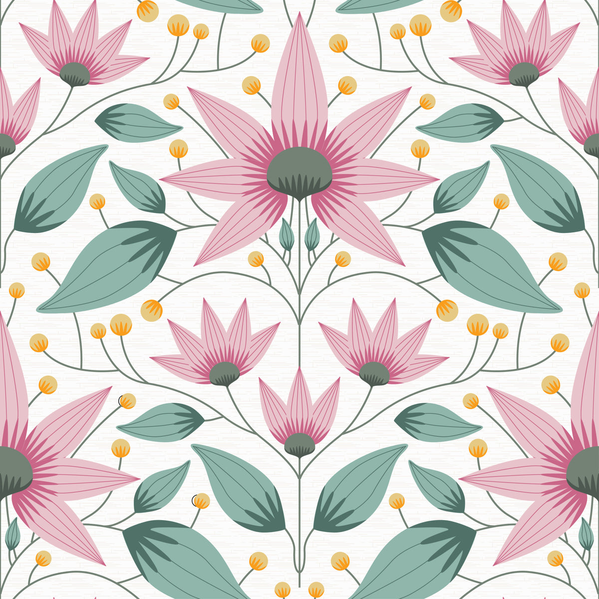 Blossom Symmetry pink Wallpaper⁠ in your room