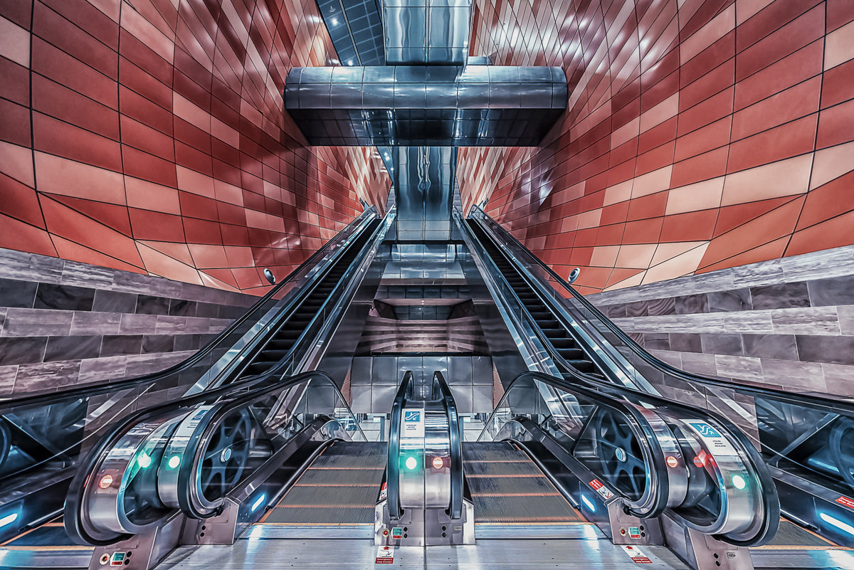 Metropolis Ascent Wall Mural in your room — zoomed