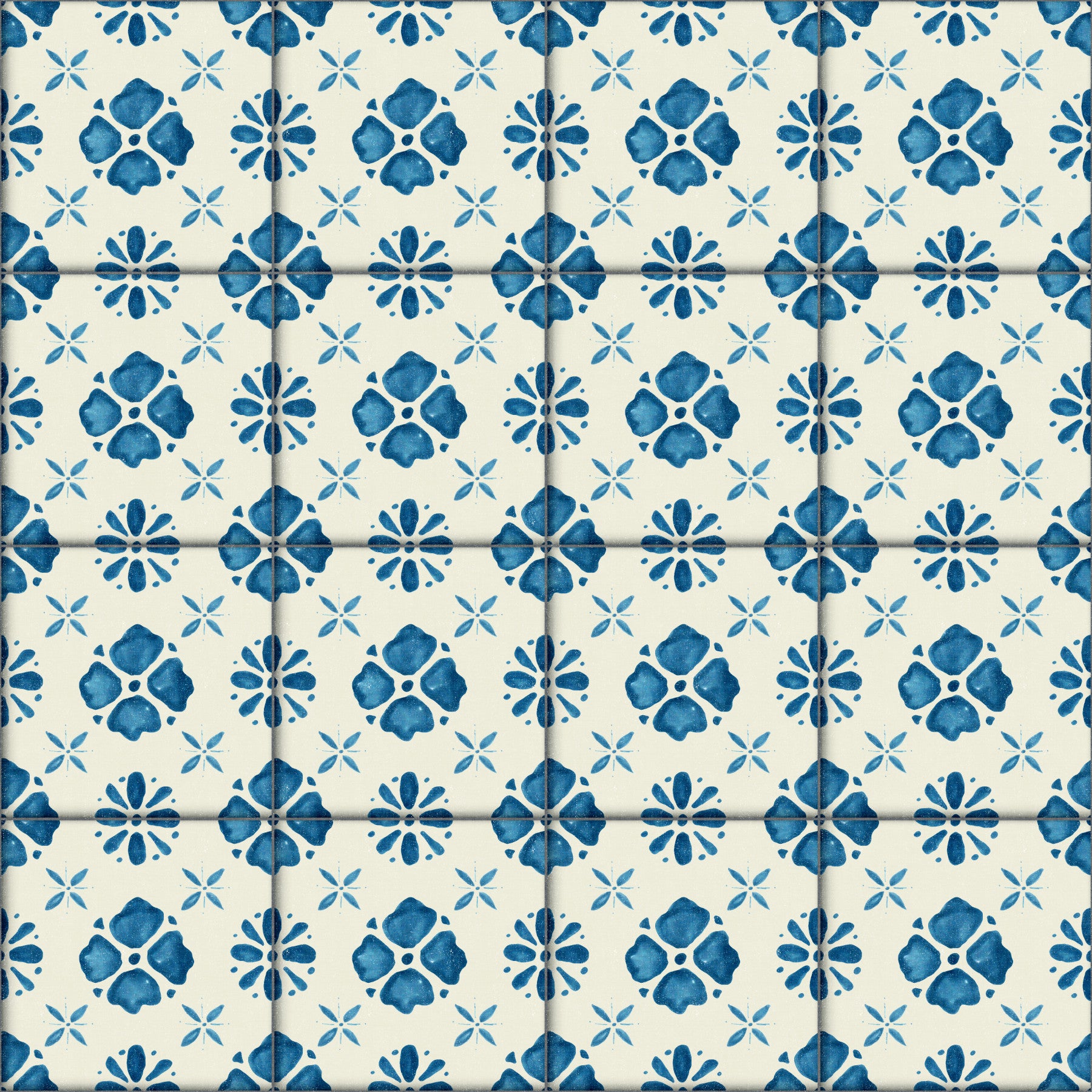 Farmhouse Classic Backsplash Blue Wallpaper⁠