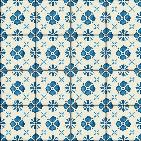 Farmhouse Classic Backsplash Blue Wallpaper⁠