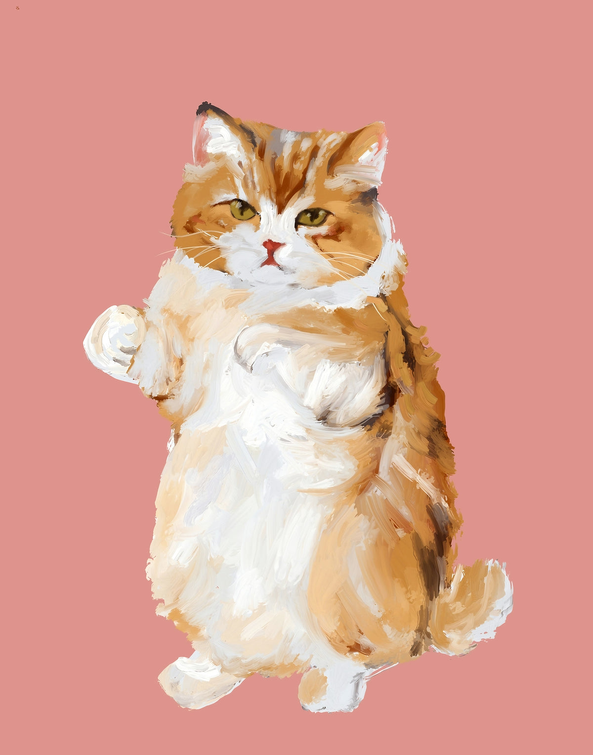Purrfectly Perfect furry handpainted oil painting cat Wall Mural in your room — zoomed