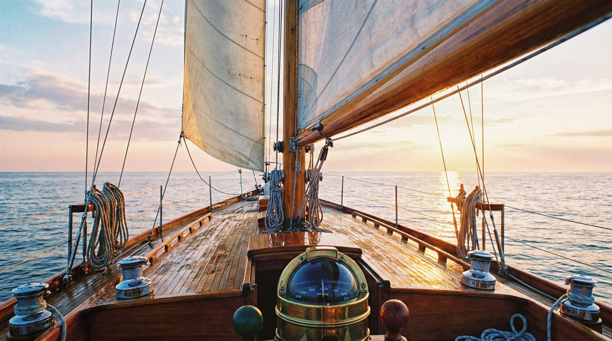 Sailing at Sunset Wall Mural in your room — zoomed