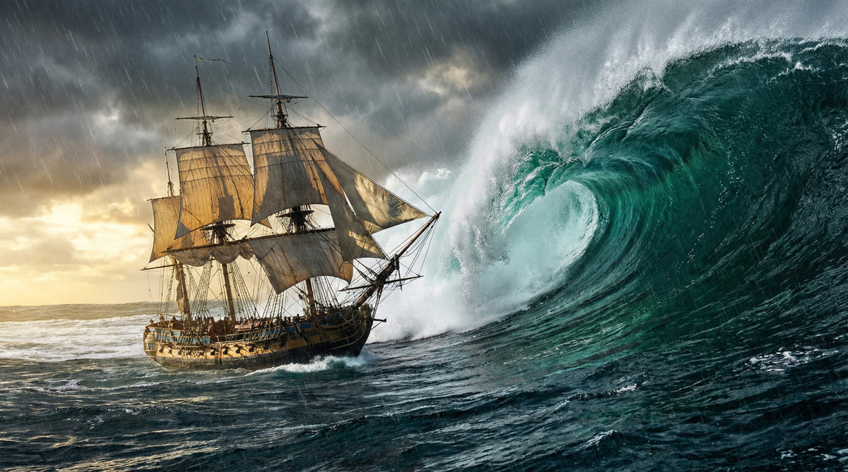 Ocean's Challenge Wall Mural in your room — zoomed