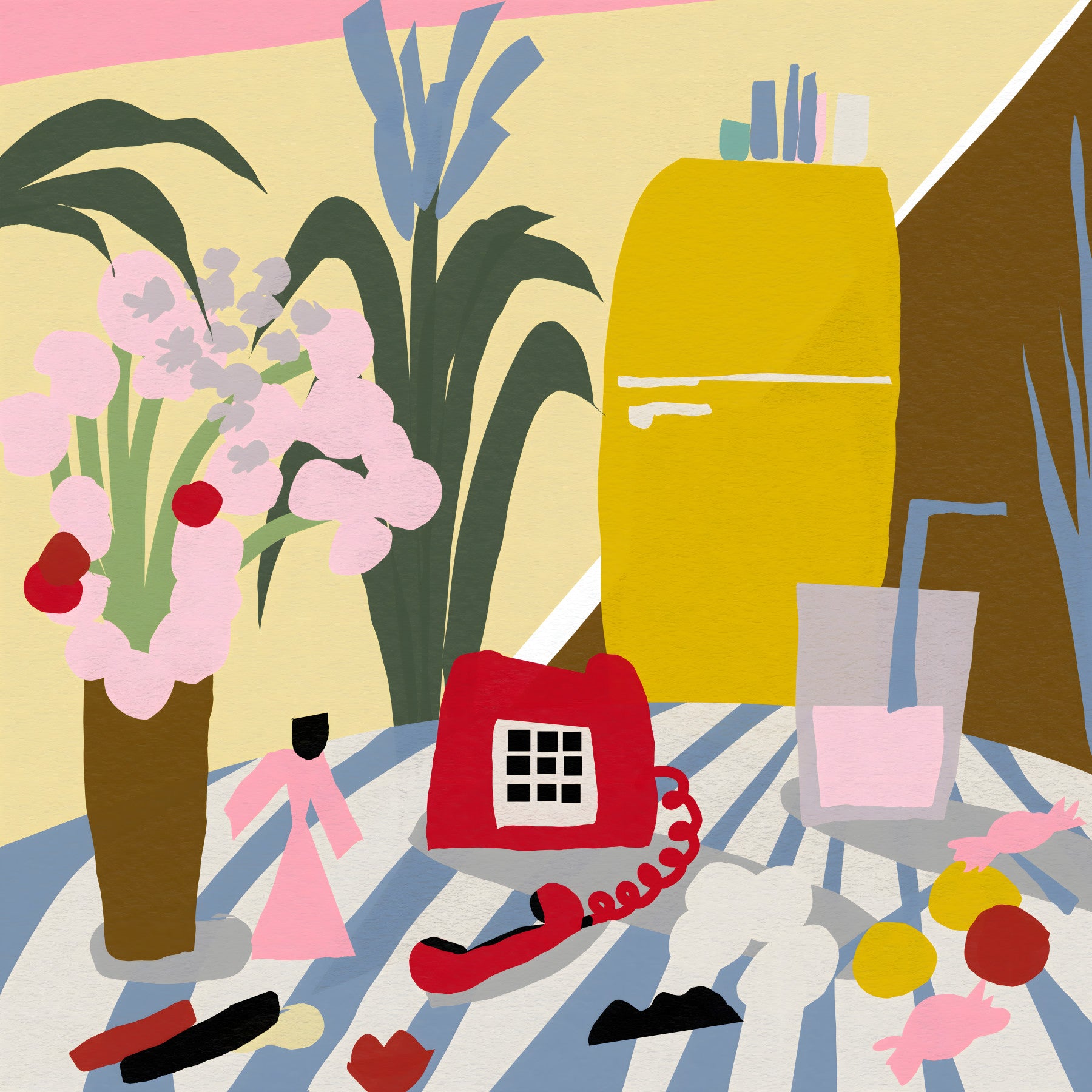 Vintage mid century kitchen still life Wall Mural