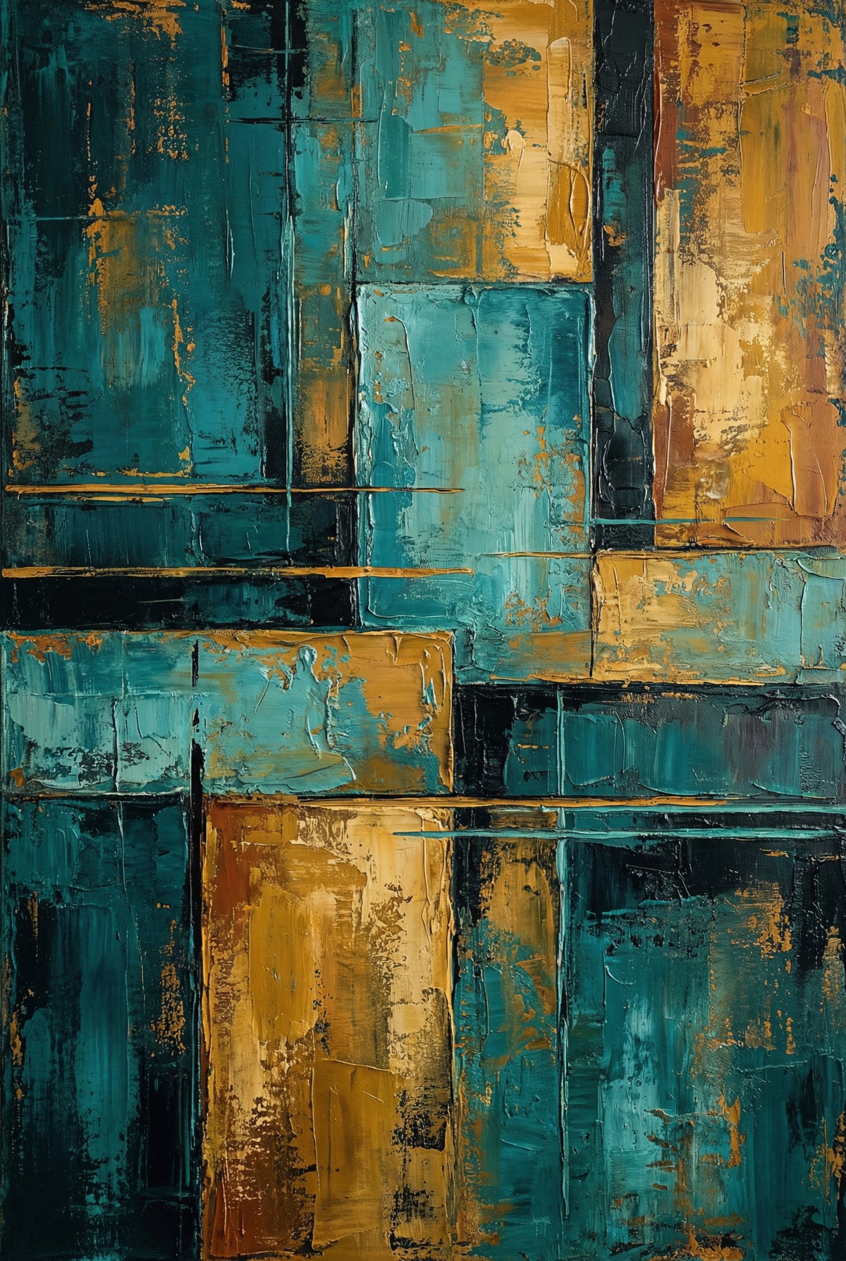 Gilded Blocks Wall Mural