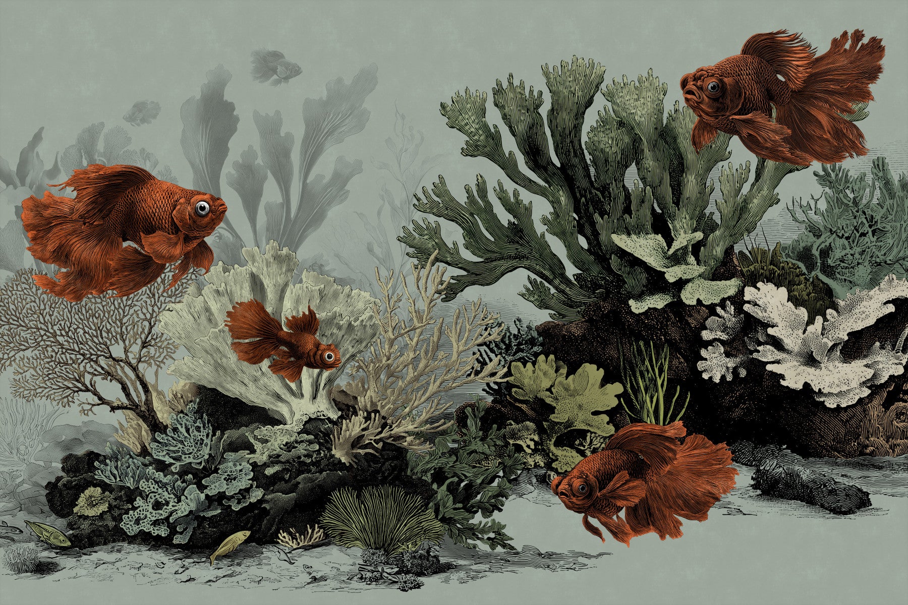 The Aquarium -  Seafoam Wall Mural