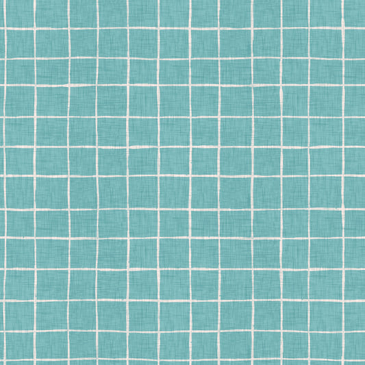 Teal Linen Grid Wallpaper⁠