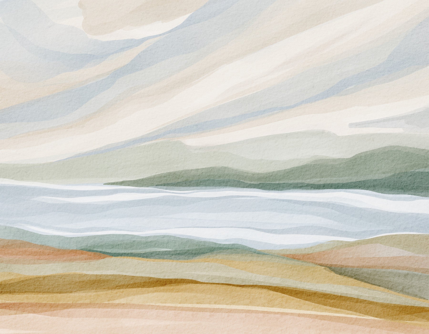 Watercolor Vista Wall Mural