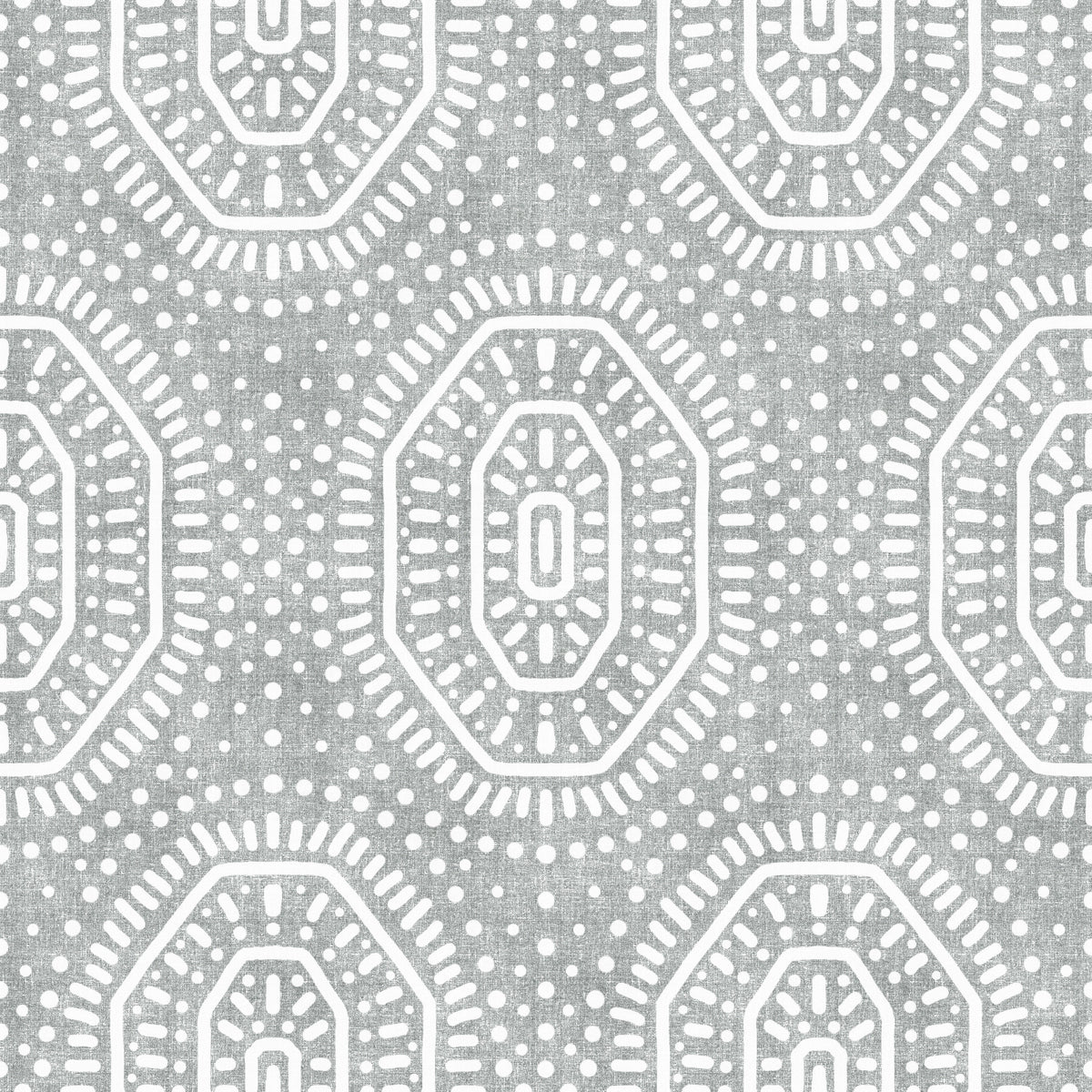 Boho Octagons Crochet Grunge Grey Clouds Wallpaper⁠ in your room — zoomed