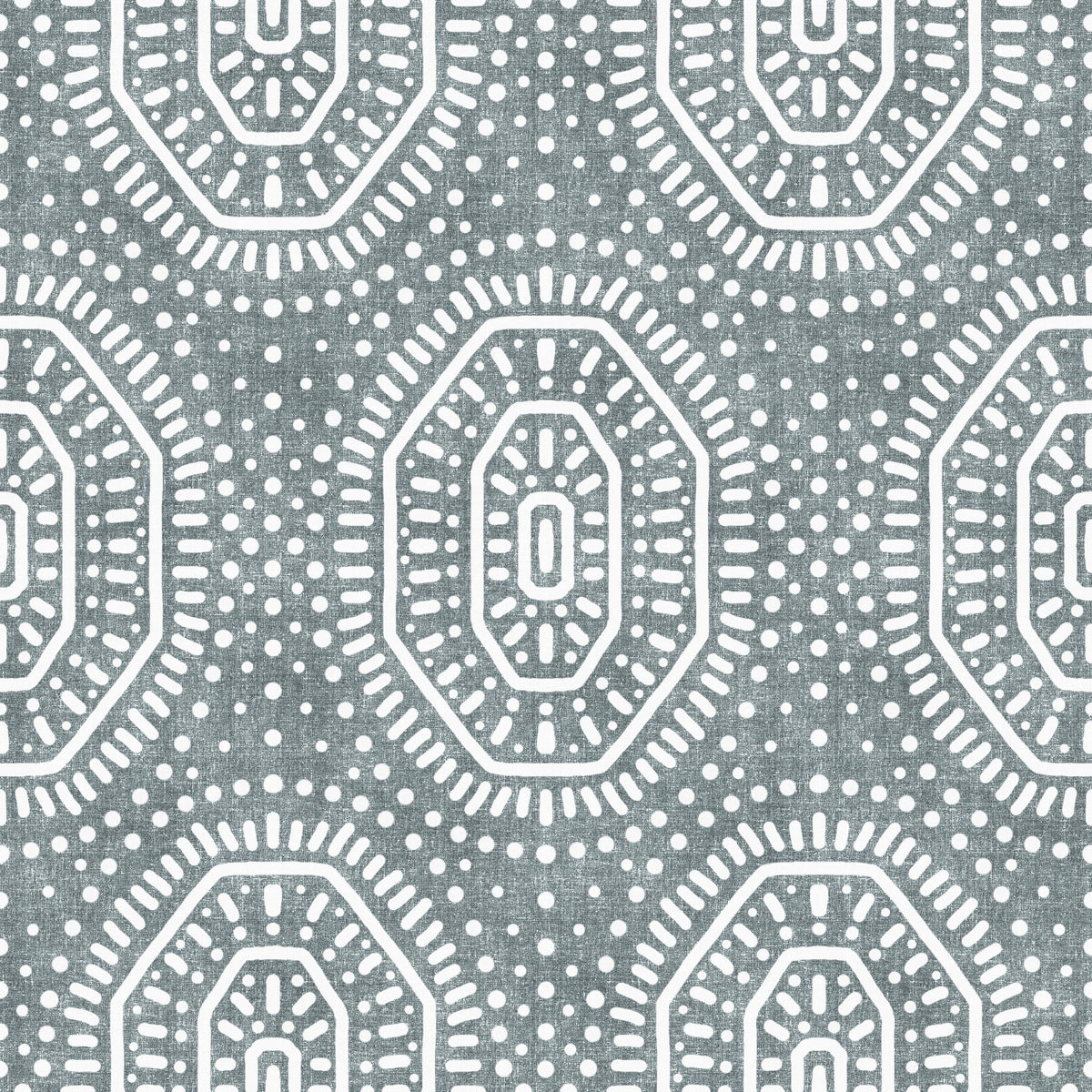 Boho Octagons Crochet Grunge Calming Blue Wallpaper⁠ in your room — zoomed