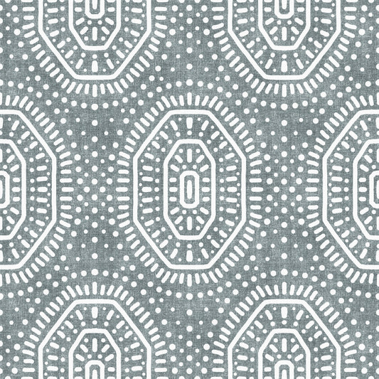 Boho Octagons Crochet Grunge Calming Blue Wallpaper⁠