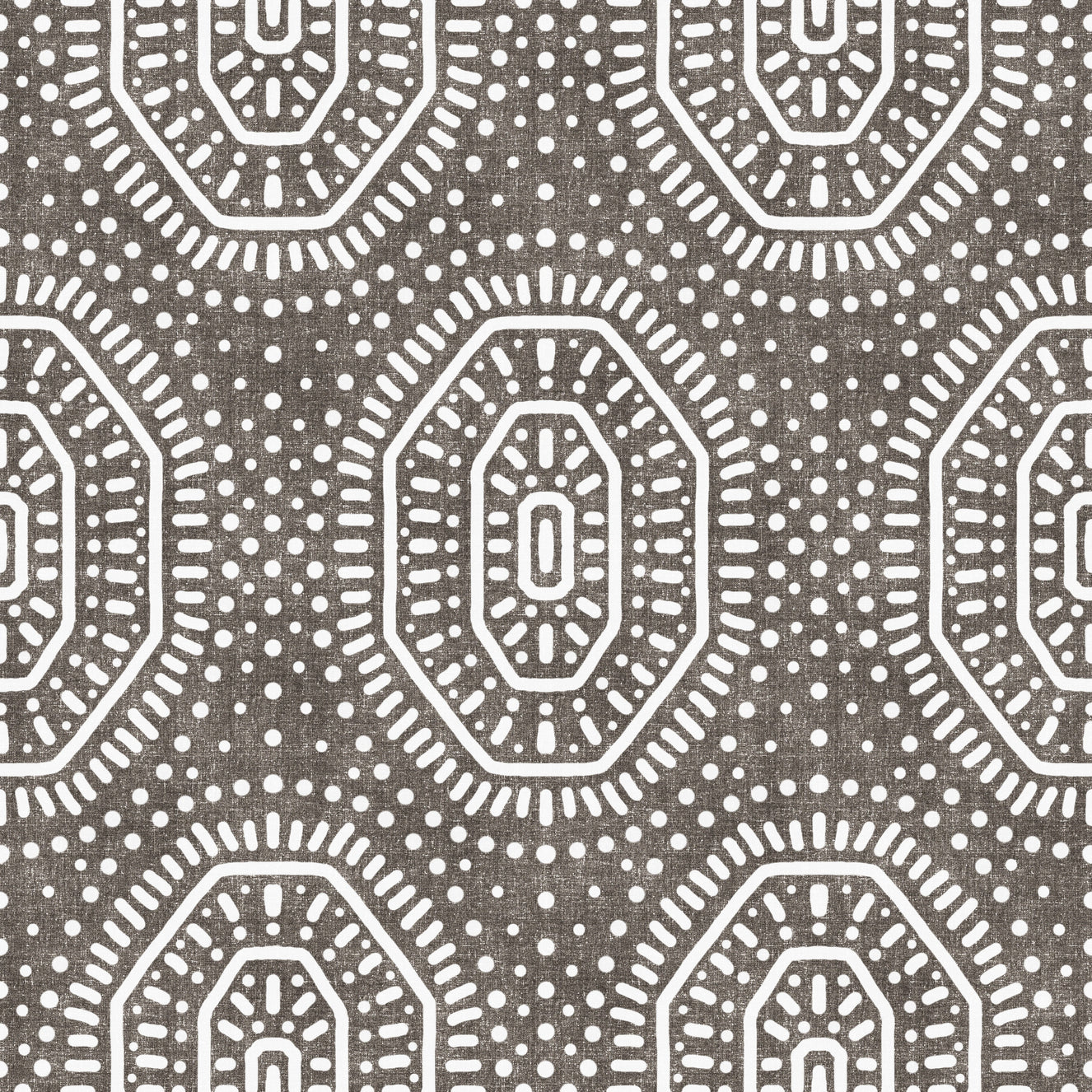 Boho Octagons Crochet Grunge Dark Bark Wallpaper⁠