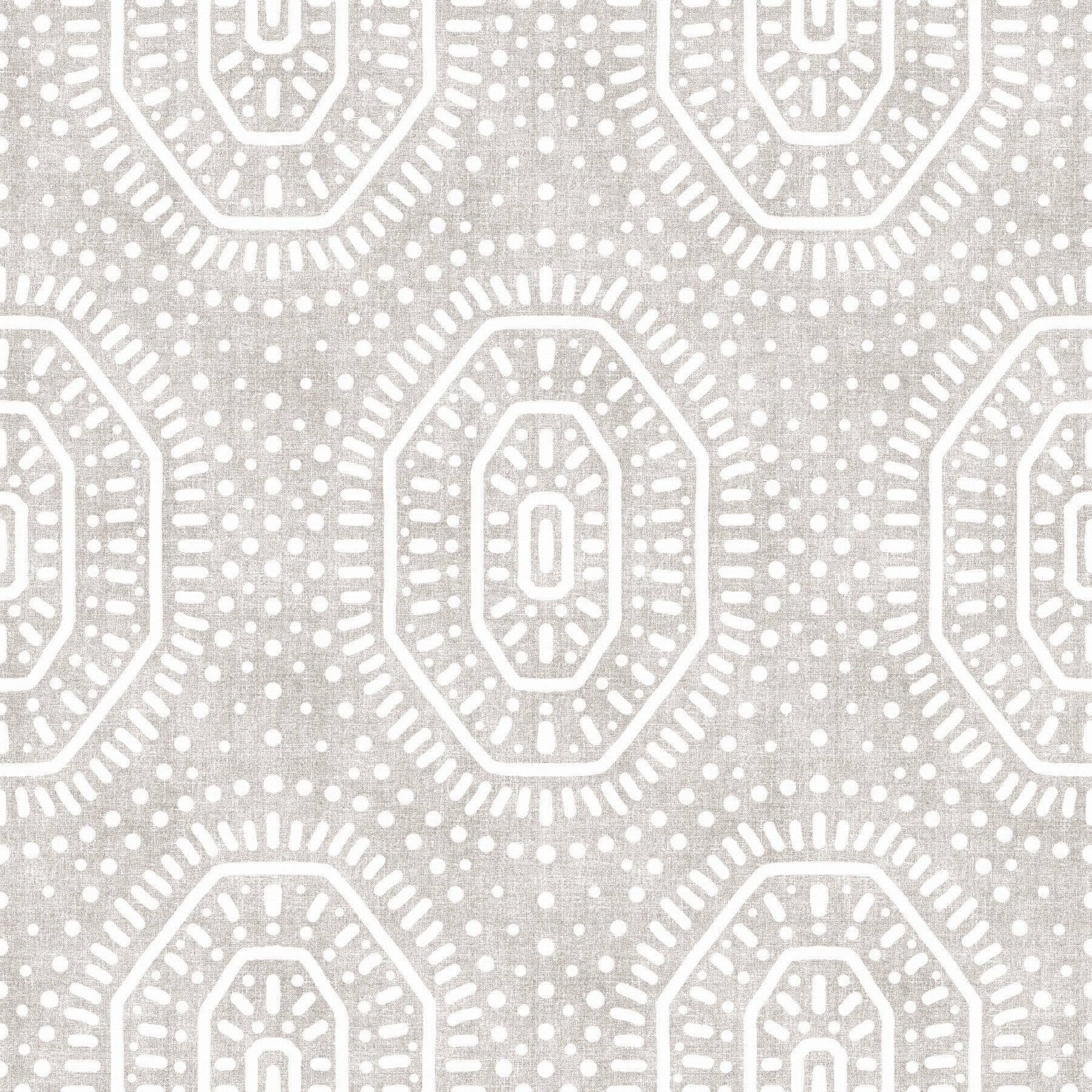 Boho Octagons Crochet Grunge Neutral Wallpaper⁠