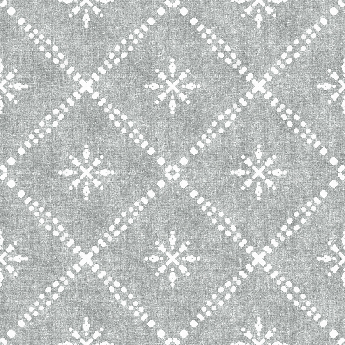 Boho Dotted Lattice Grunge Grey Clouds Wallpaper⁠ in your room — zoomed