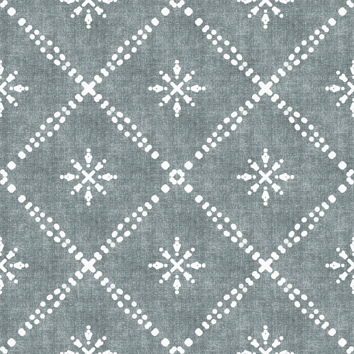 Boho Dotted Lattice Grunge Calming Blue Wallpaper⁠ in your room — zoomed