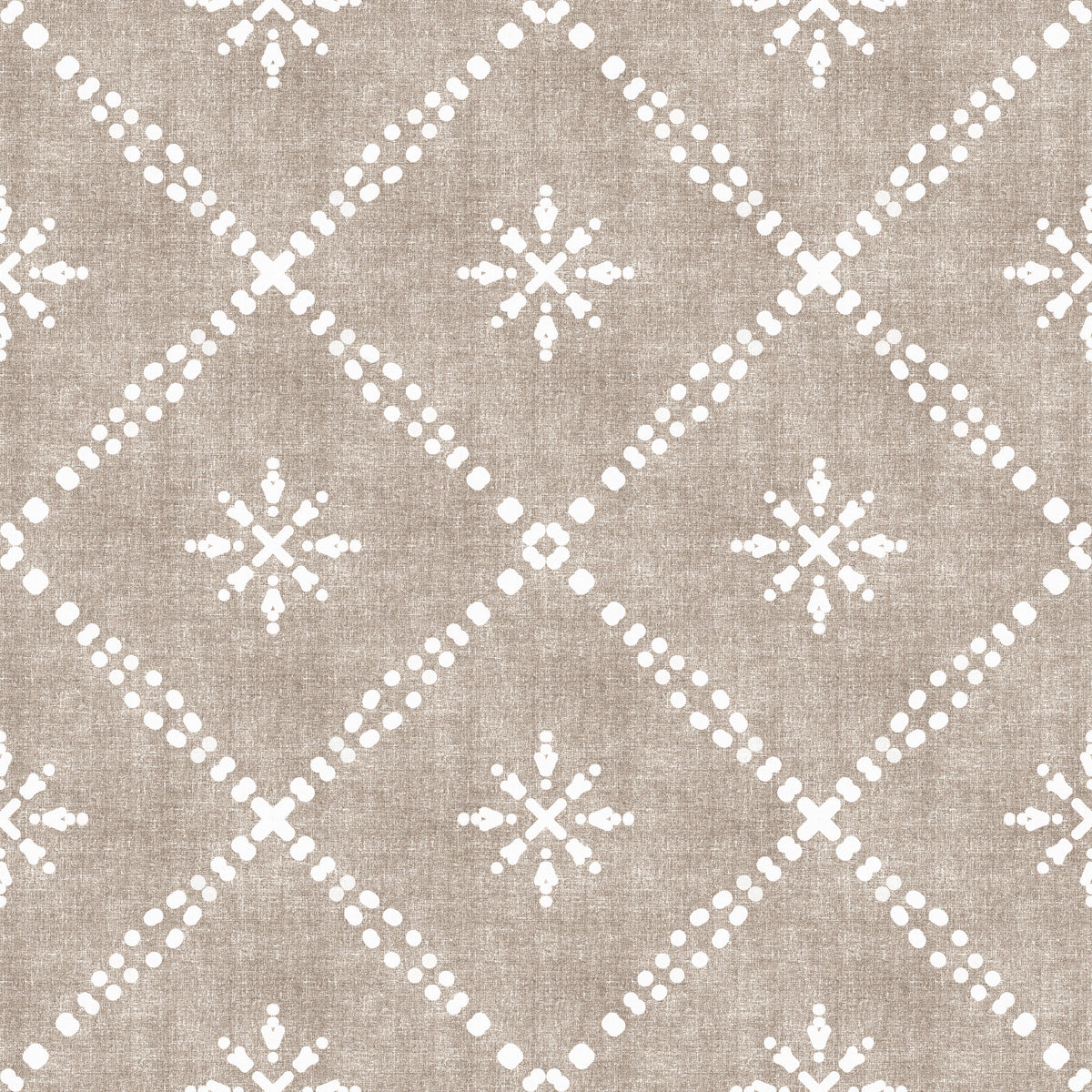 Boho Dotted Lattice Grunge Earthy Beige Wallpaper⁠ in your room