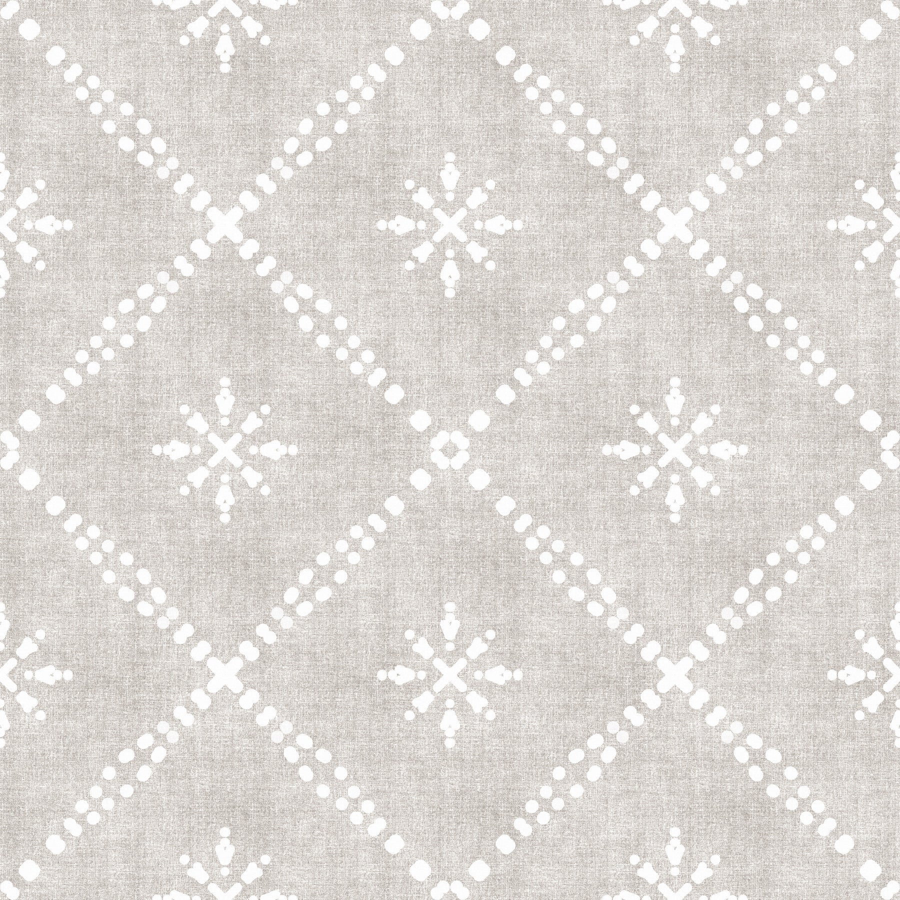 Boho Dotted Lattice Grunge Neutral Wallpaper⁠