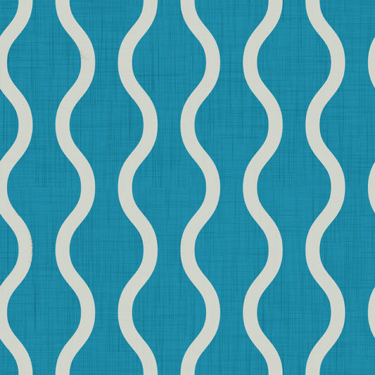 Cozy Scandi Folk Wavy Stripe Nordic Teal - Craft Stripe Wallpaper⁠
