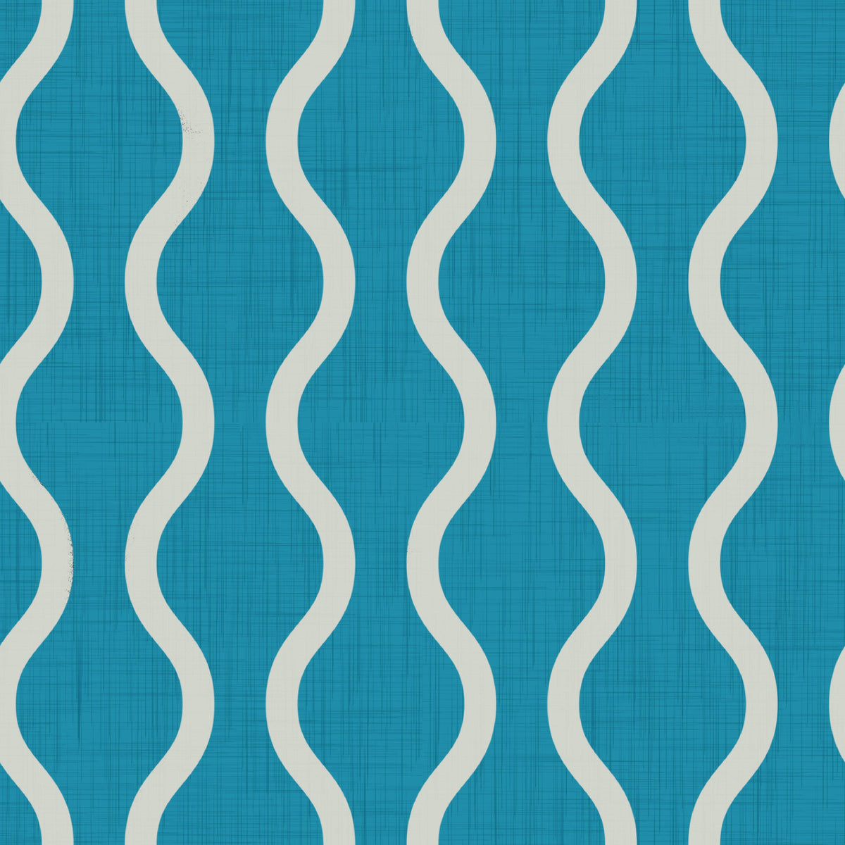 Cozy Scandi Folk Wavy Stripe Nordic Teal - Craft Stripe Wallpaper⁠ in your room