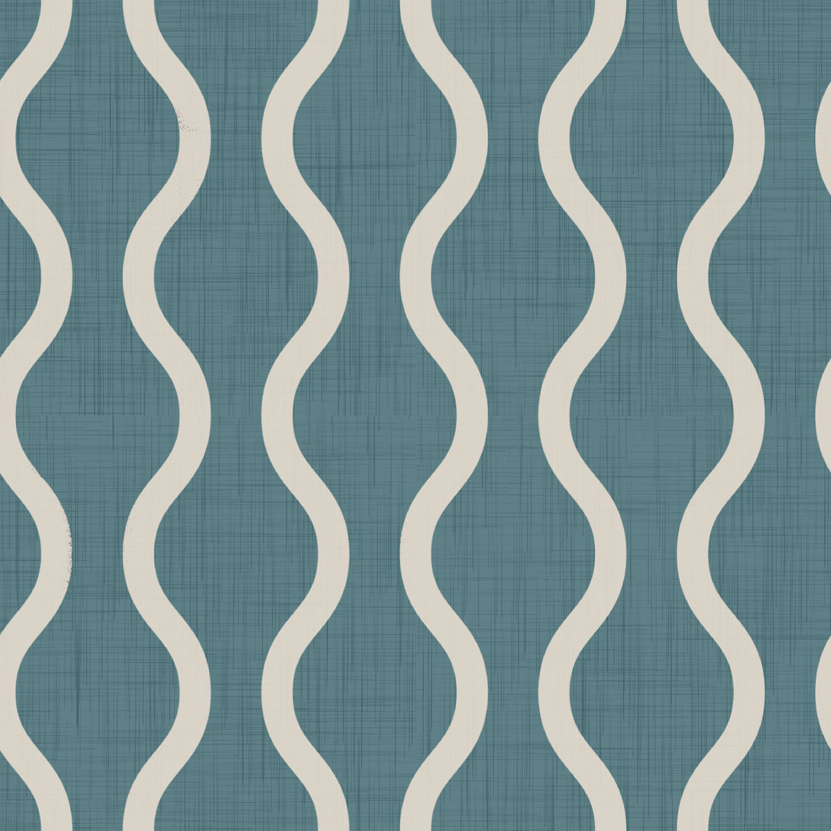 Cozy Scandi Folk Wavy Stripe Nordic Blue Grey - Craft Stripe Wallpaper⁠ in your room