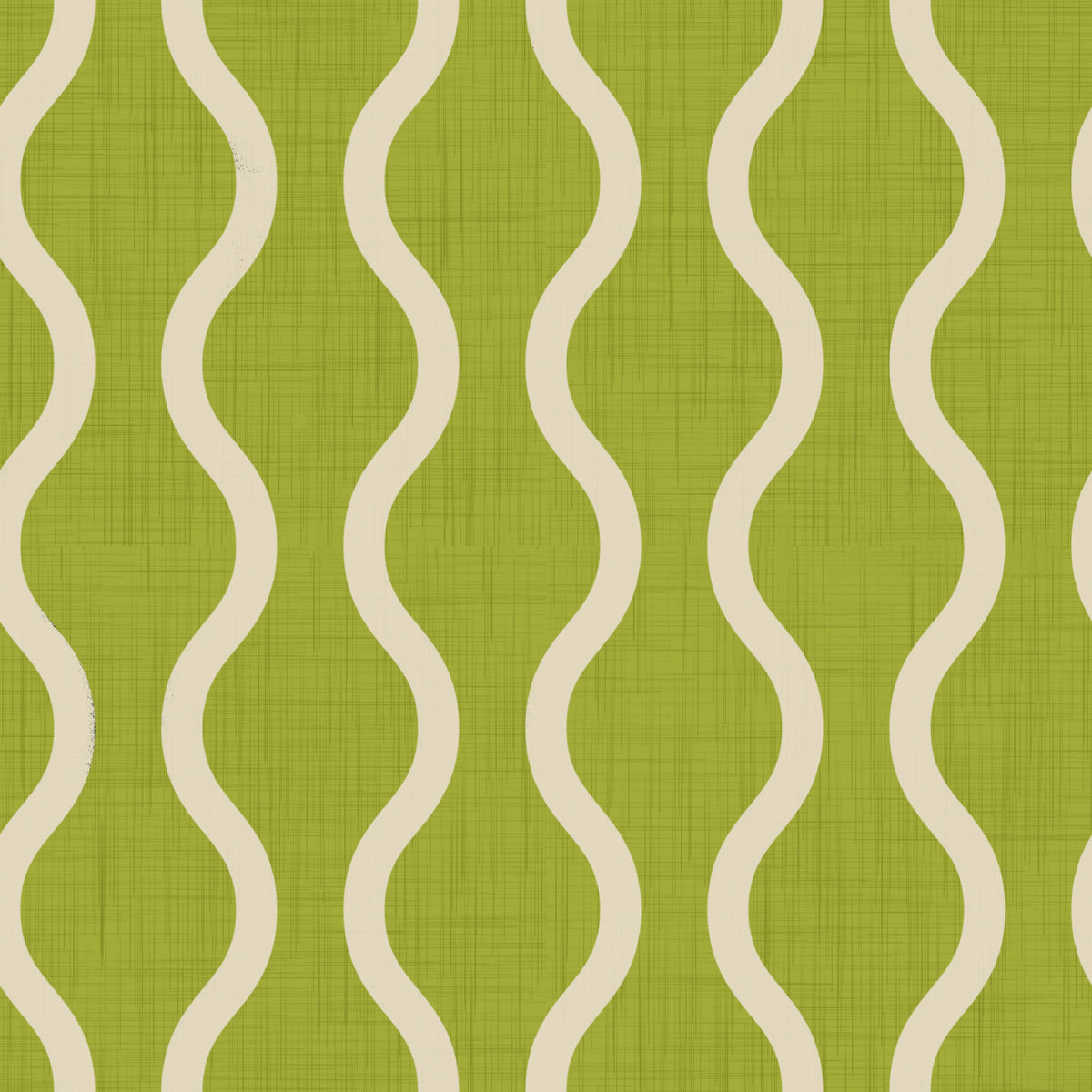 Cozy Scandi Folk Wavy Stripe Olive Chartreuse - Craft Stripe Wallpaper⁠ in your room