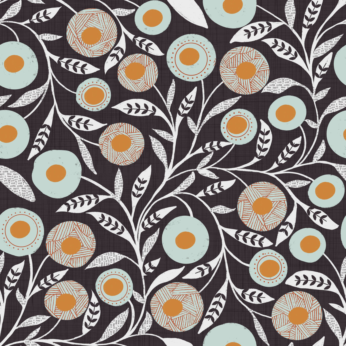Cozy Scandi Folk Floral Warm Linen - Craft Botanical Wallpaper⁠ in your room