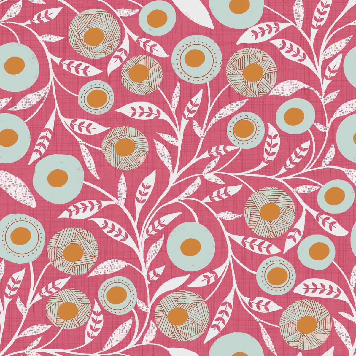 Cozy Scandi Folk Floral Rose Clay - Craft Botanical Wallpaper⁠ in your room