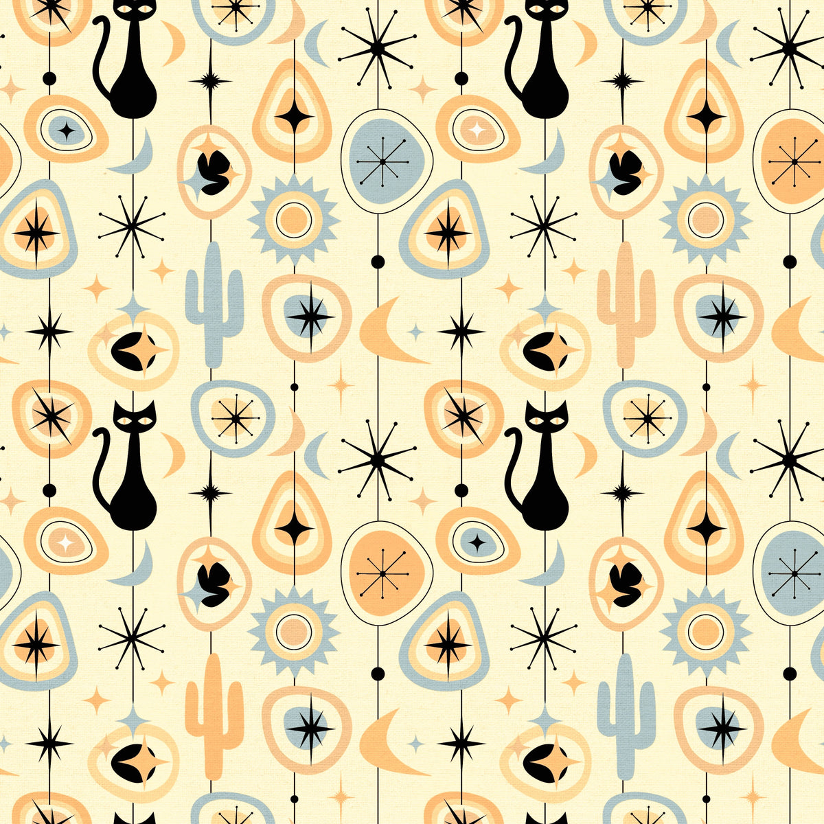 Vintage Atomic Desert Night Wallpaper⁠ in your room — zoomed