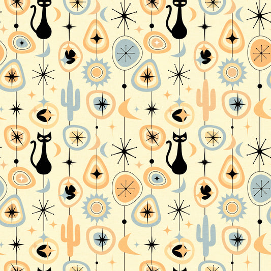 Vintage Atomic Desert Night Wallpaper⁠