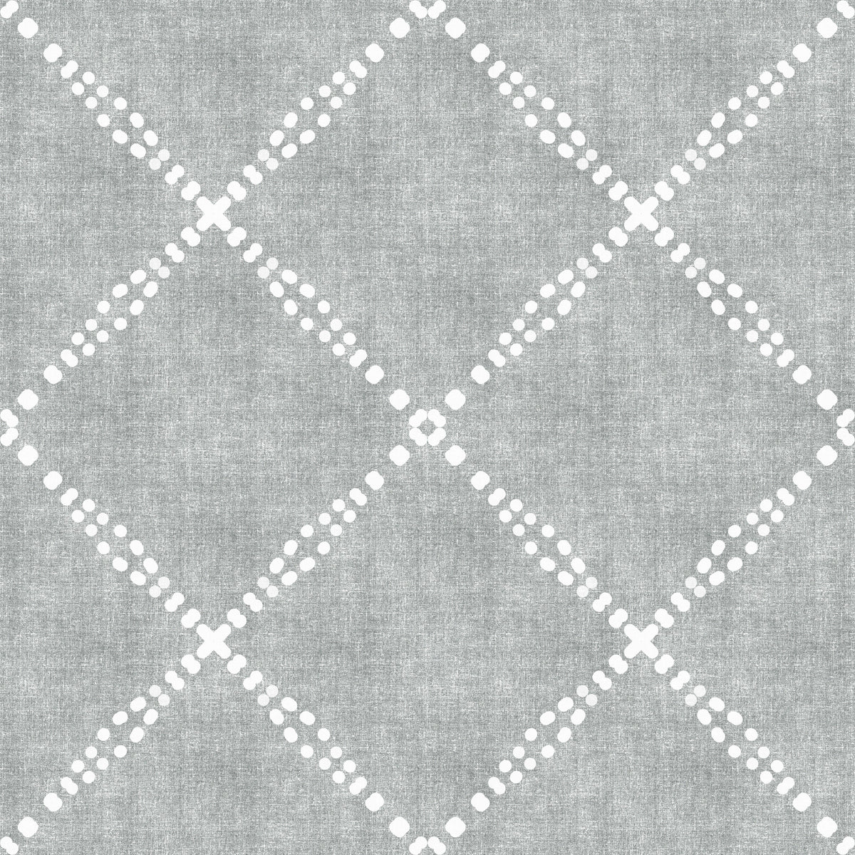 Boho Dotted Trellis Grunge Grey Clouds Wallpaper⁠ in your room — zoomed