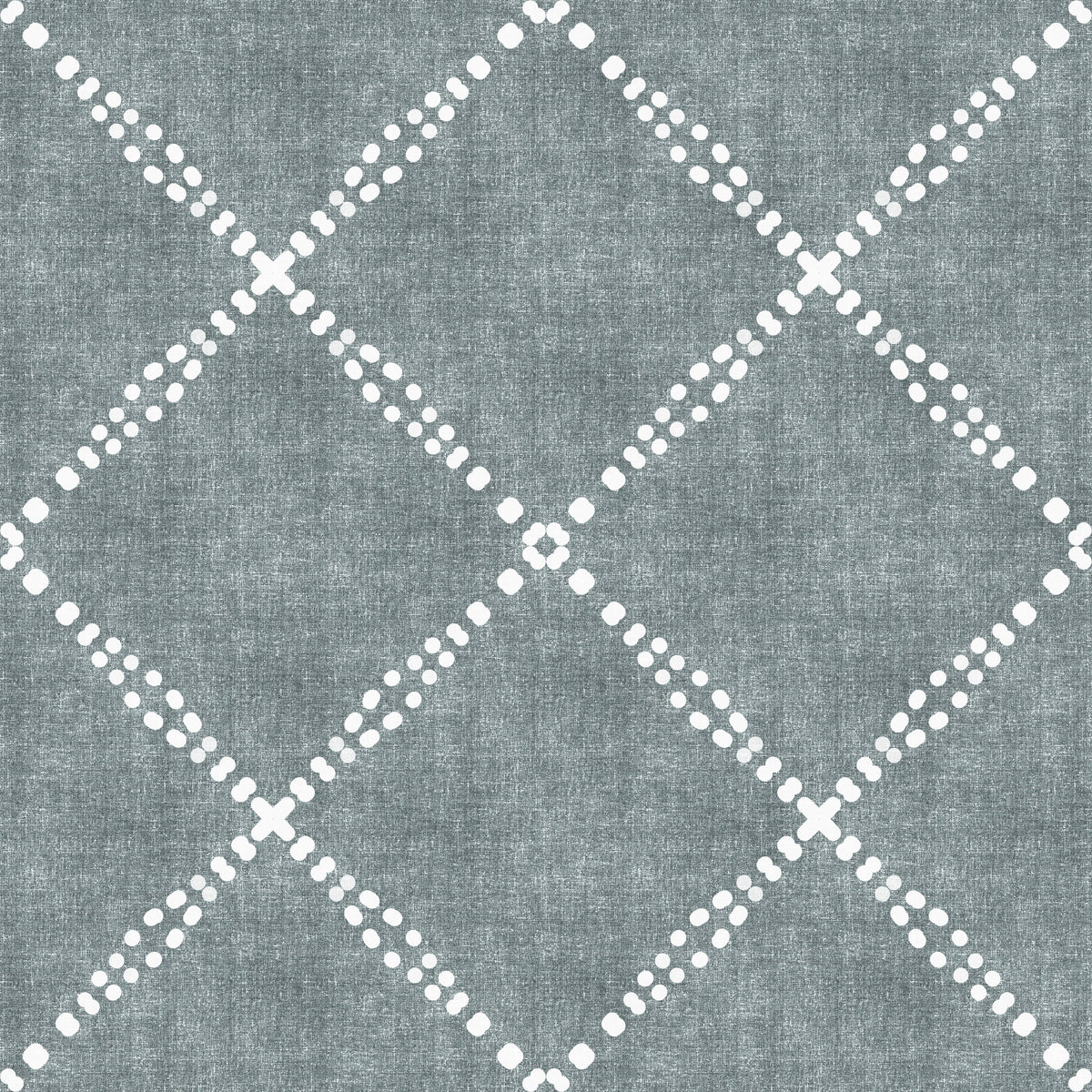 Boho Dotted Trellis Grunge Calming Blue Wallpaper⁠ in your room