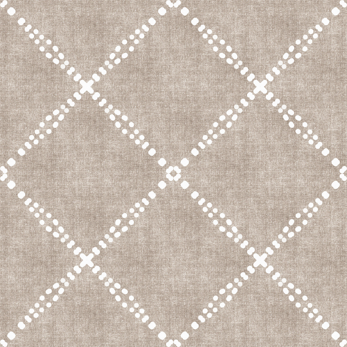 Boho Dotted Trellis Grunge Earthy Beige Wallpaper⁠ in your room — zoomed